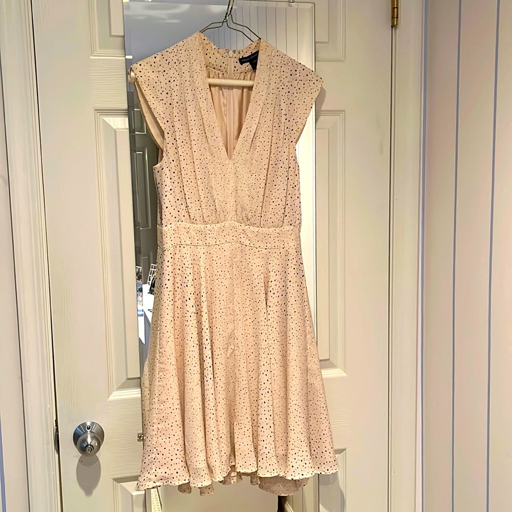 French Connection Light pink and black polka dot dress. Size 2.